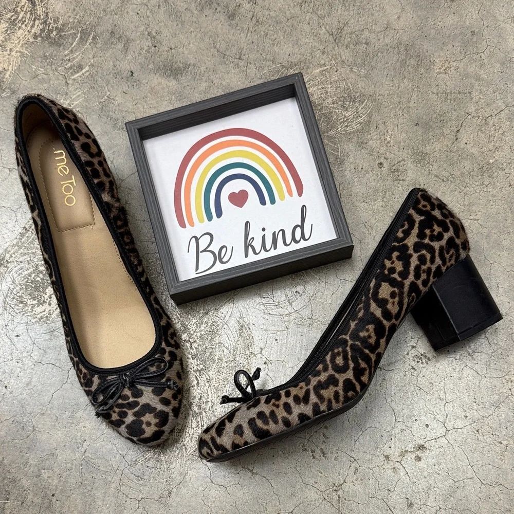 * Me Too Animal Print Flats with Black Bow